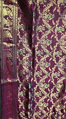 Half & Half All-Over Swarnachari Silk Saree – Magenta & Green