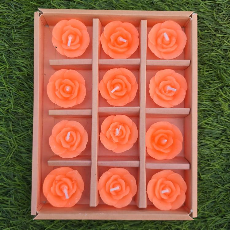 Diwali Candle - Floating Rose - 12pc