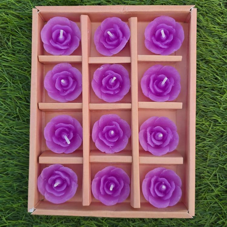 Diwali Candle - Floating Rose - 12pc