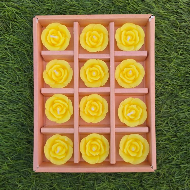 Diwali Candle - Floating Rose - 12pc