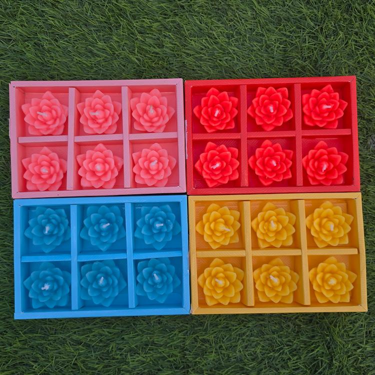 Diwali Candle - Floating Lotus - 6pc