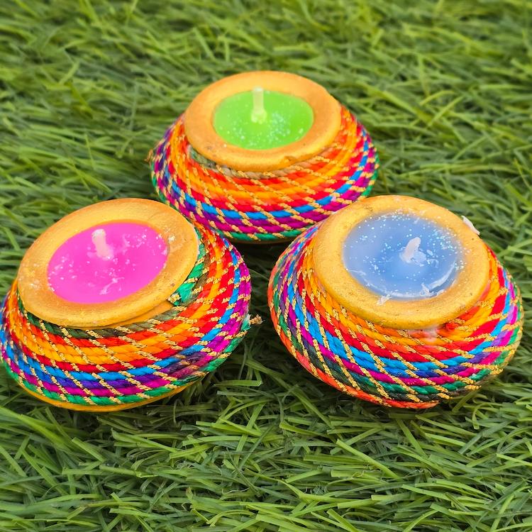 Diwali Candle - Terracota - Akshar Deep - 6pc