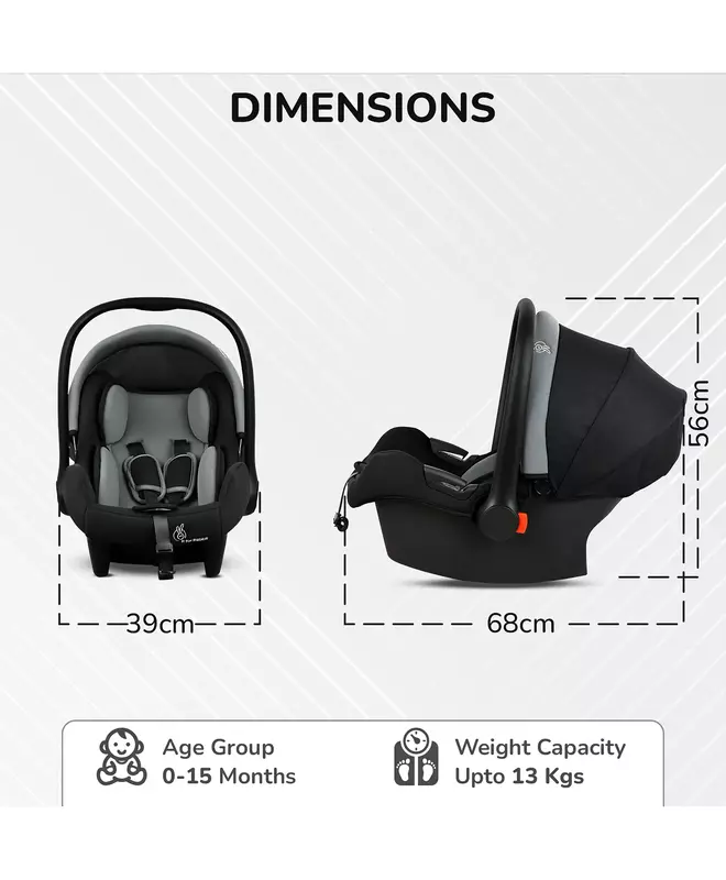 R for Rabbit- Picaboo Sportz = Carry Cot - Pure Black