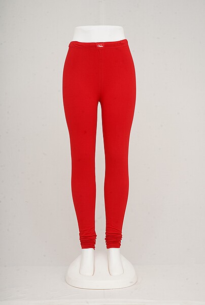 Women Bright Red Churidhar Leggings