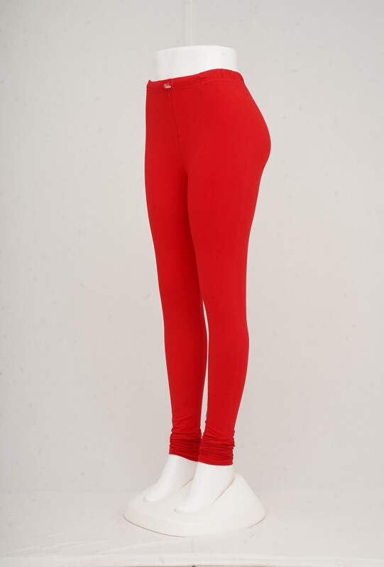 Women Bright Red Churidhar Leggings