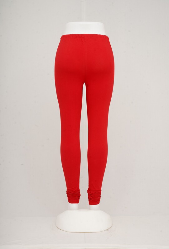Women Bright Red Churidhar Leggings