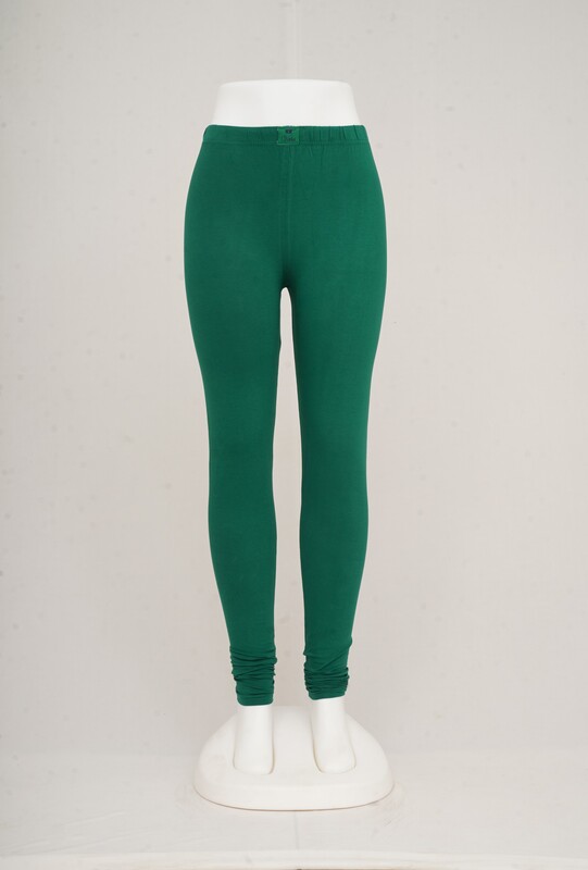 Women Forest Green Churidhar Leggings