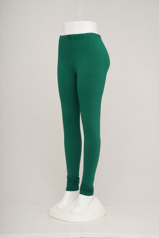 Women Forest Green Churidhar Leggings