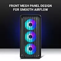 Ant Esports Eclipse Black-Grey ARGB ATX Mid Tower Case – Tempered Glass | 4 Fans