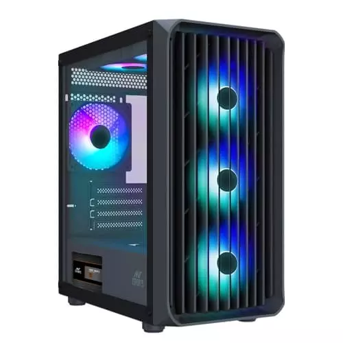 Ant Esports Eclipse Black-Grey ARGB ATX Mid Tower Case – Tempered Glass | 4 Fans