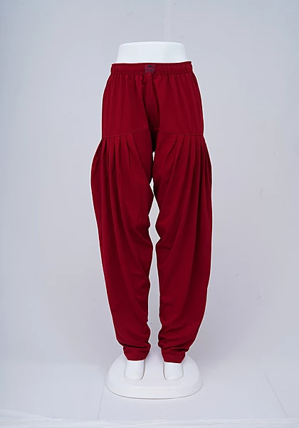 Women Bright Maroon Patiyala
