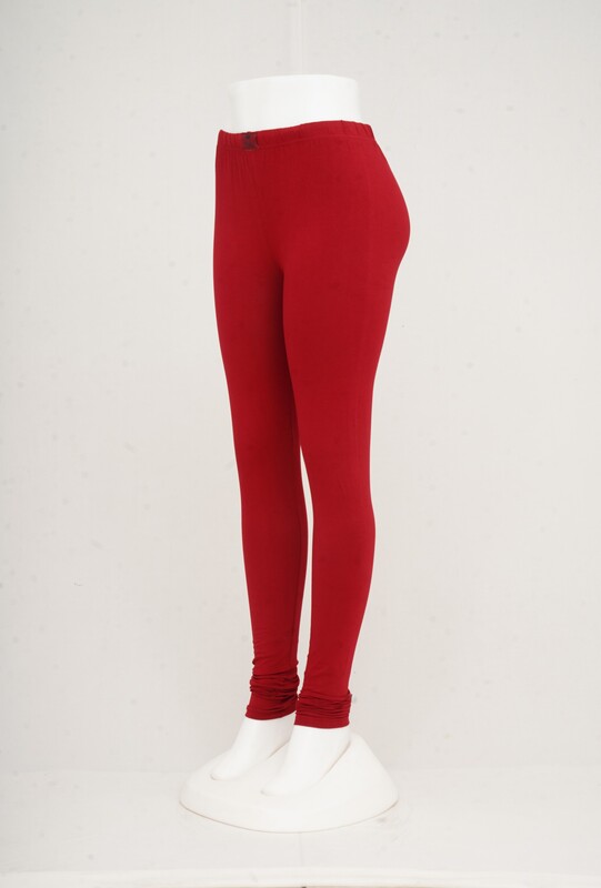 Women Bright Maroon Churidhar Leggings