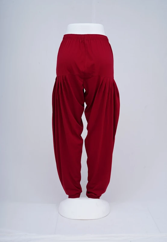 Women Bright Maroon Patiyala