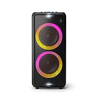 "Philips TAX5206 Bluetooth Party Speaker – 160W Power, 14 Hours Play Time, Karaoke, Guitar/Mic Input, Party Lights, Trolley Design" "Philips TAX5206 Bluetooth Party Speaker – 160W Power, 14 Hours Play Time, Karaoke, Guitar/Mic Input, Party Lights, Trolley Design"