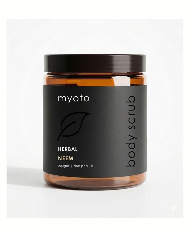 myoto herbal body scrub - neem & tulsi | 200gm