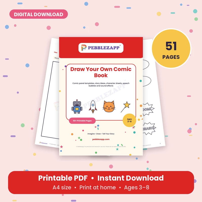 Draw Your Own Comic Book for Kids – 51 Pages