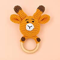 Coco – Crochet Giraffe Baby Teether Rattle Coco – Crochet Giraffe Baby Teether Rattle
