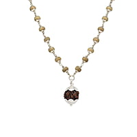 Silver Capped Tulsi Mala with Rudraksham Pendant