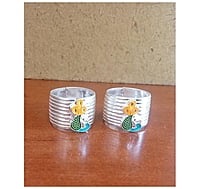 SRIMATHI JEWLLERS Silver peacock design Toe Rings for Women