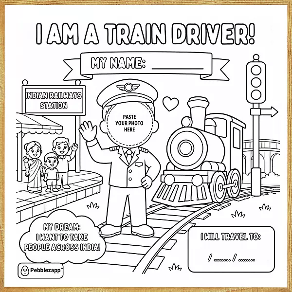 I Am a Train Driver – Colour & Frame Kit