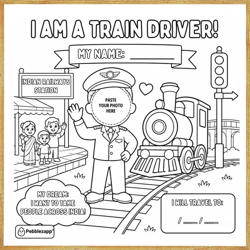 I Am a Train Driver – Colour & Frame Kit