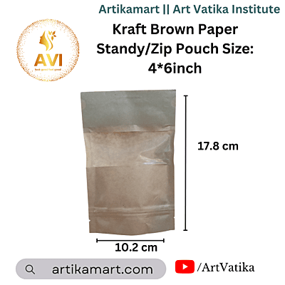 Kraft Brown Paper Standy/Zip Pouch Size: 4*6inch Kraft Brown Paper Standy/Zip Pouch Size: 4*6inch