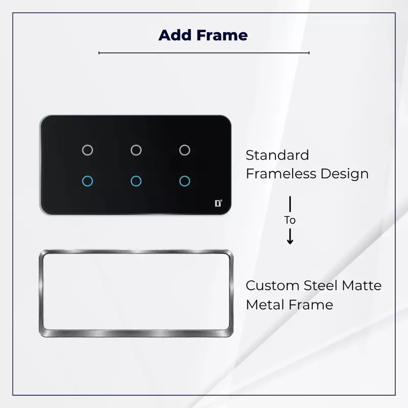 D2Touch Steel Matte Metal Frame For 2M/4M/6M/8M Panel Frame for Acrylic Glossy, Matte & Glass Panels, Add As Accessories Per Panel