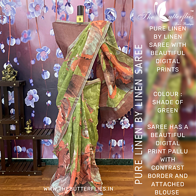 PURE LINEN SAREE NIRSLIN17513