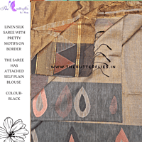 SILK LINEN SAREE  MKTSLIN23620