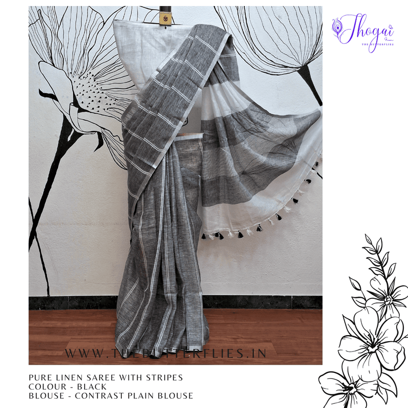 PURE LINEN SAREE YBRSLIN23602