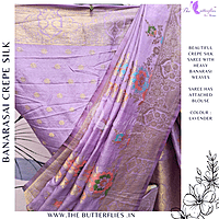 BANARASI CREPE SILK SAREE  DCMSBNS24295