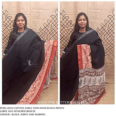 LINEN COTTON SAREE ssgSLIN24649