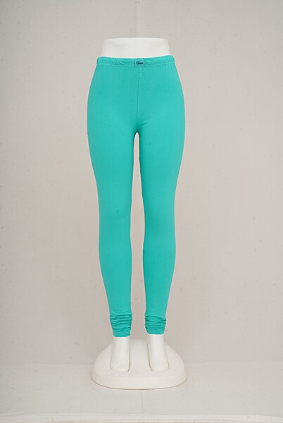 Women Aqua Green Churidhar Leggings