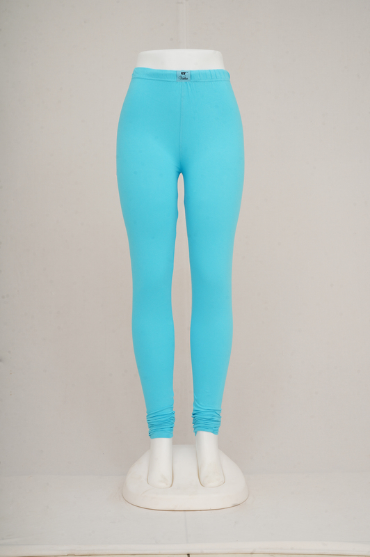 Women Aqua Blue Churidhar Leggings