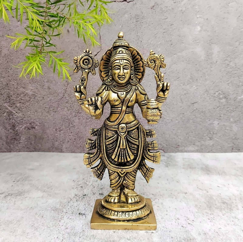 Brass Super Fine Dhanwantari - 7.5 inch Height | Auspicious Brass Dhanwantari Sculpture