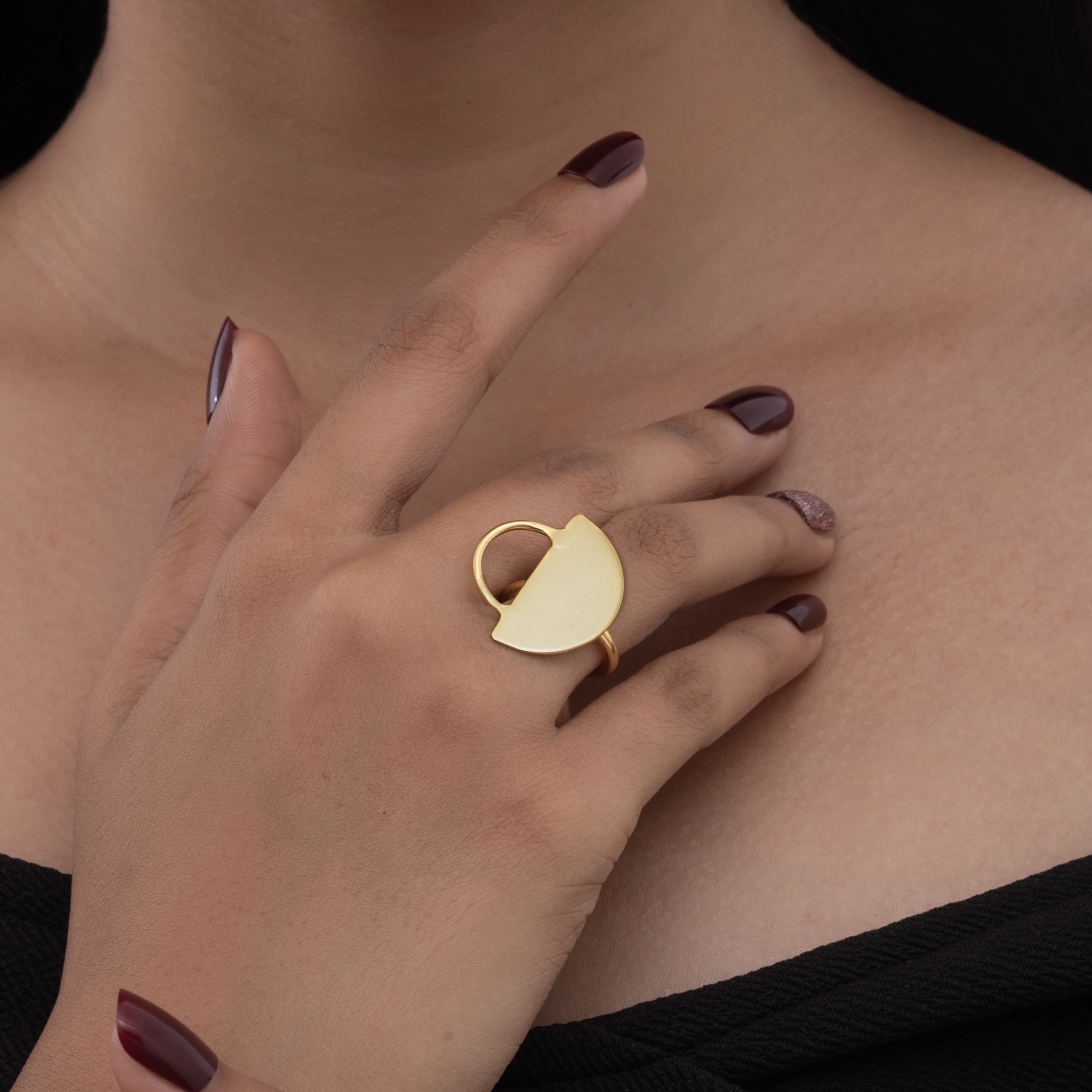 Crescent Half Circle Ring