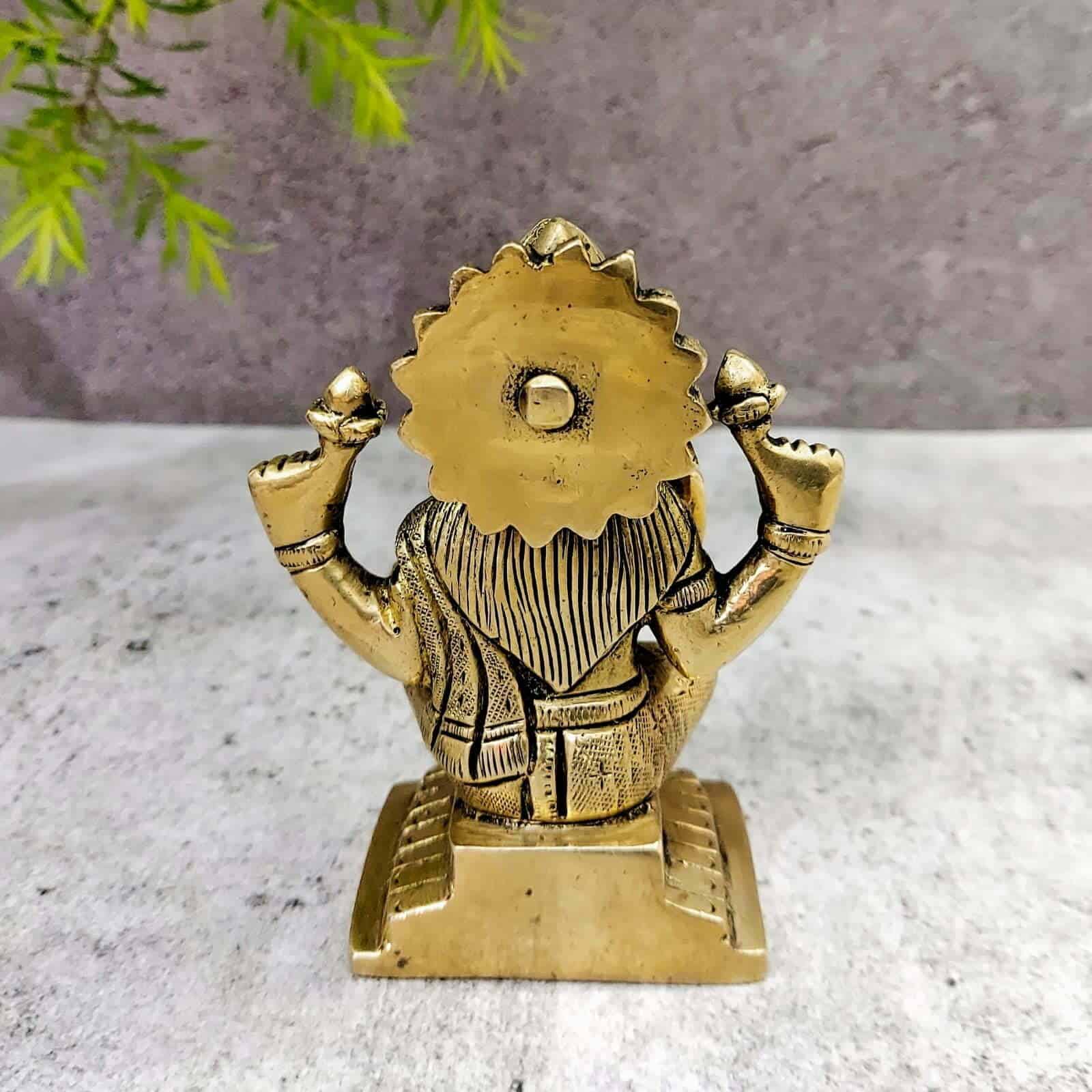 Brass Super Fine Lakshmi Idol - 3.8 inch Height | Auspicious Brass Lakshmi Sculpture for Prosperity