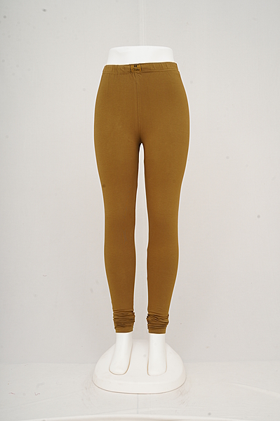Women Straw Brown Churidhar Leggings
