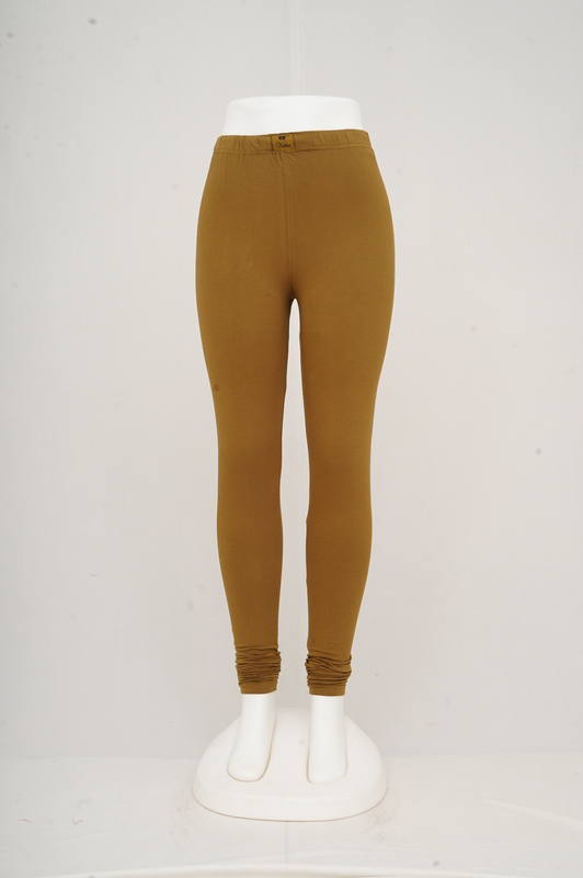 Women Straw Brown Churidhar Leggings