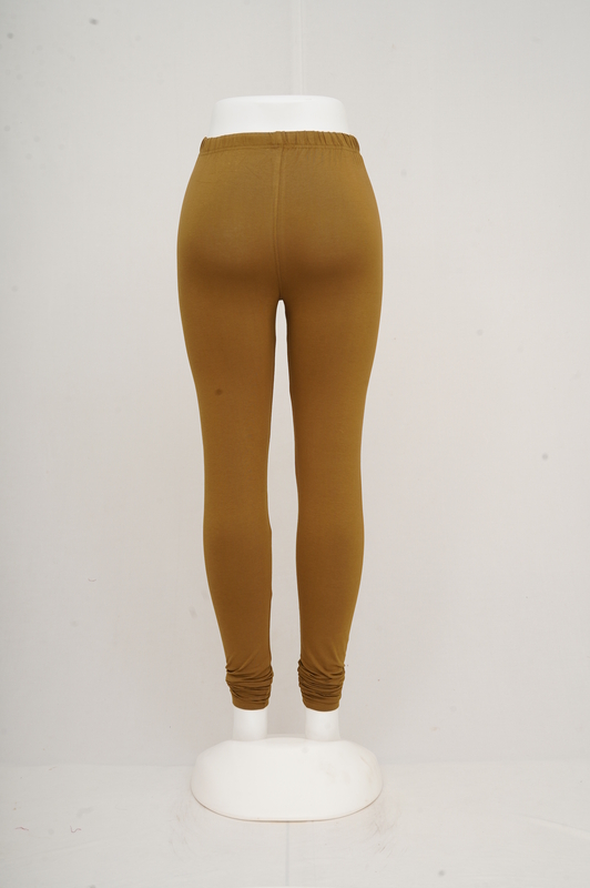 Women Straw Brown Churidhar Leggings