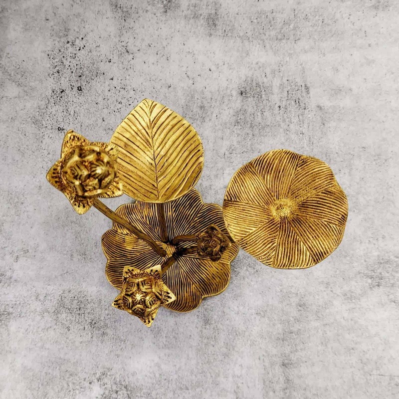 Brass Lotus Decor - 11 inch Height | Exquisite Brass Decor for Home or Office