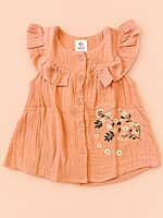 Nilavi – Muslin Front-Open Baby Frock | Assorted Colours Nilavi – Muslin Front-Open Baby Frock | Assorted Colours