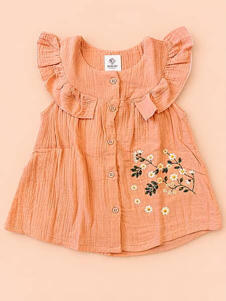 Nilavi – Muslin Front-Open Baby Frock | Assorted Colours Nilavi – Muslin Front-Open Baby Frock | Assorted Colours