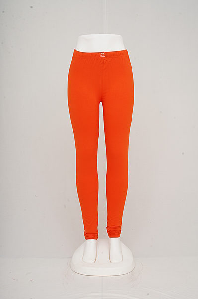 Women Red Orange Churidhar Leggings