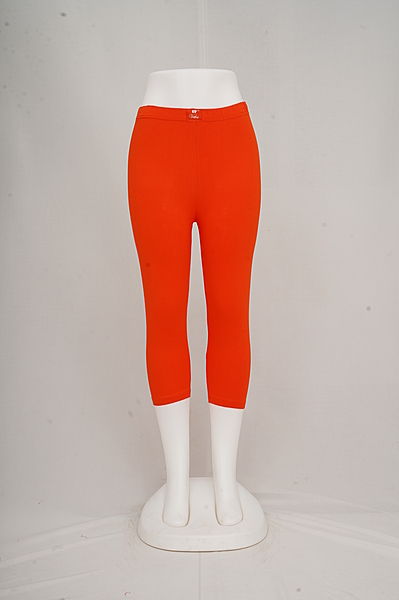 Women Red Orange Capri