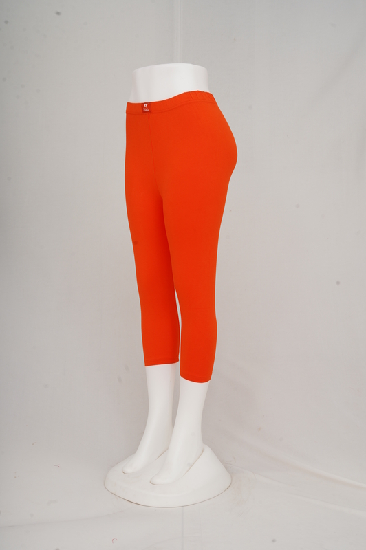 Women Red Orange Capri
