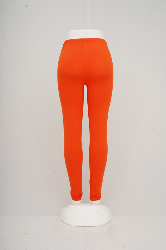 Women Red Orange Churidhar Leggings
