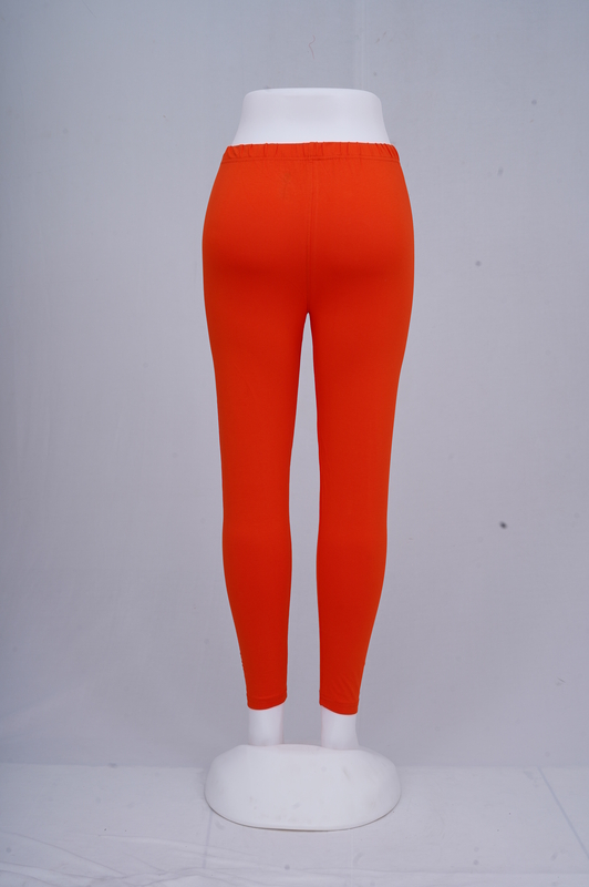 Women Red Orange Ankle Leggings