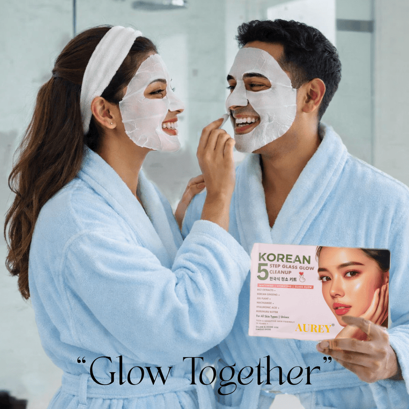 Aurey Korean 5 Step Glass Glow Cleanup Kit Whitening Hydrating Glass Glow