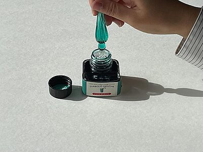 Jacques Herbin Twisted Glass Pen, 18cm